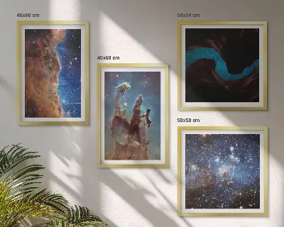 Wanddeko-Set mit Weltraumlandschaften von Galaxien