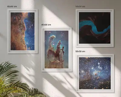 Wanddeko-Set mit Weltraumlandschaften von Galaxien
