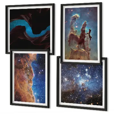 Wanddeko-Set mit Weltraumlandschaften von Galaxien