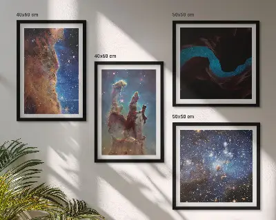 Wanddeko-Set mit Weltraumlandschaften von Galaxien