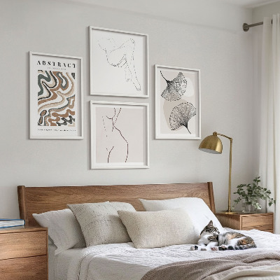 Wanddeko-set Abstrakte Boho-Blattformen