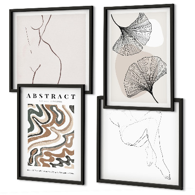 Wanddeko-set Abstrakte Boho-Blattformen