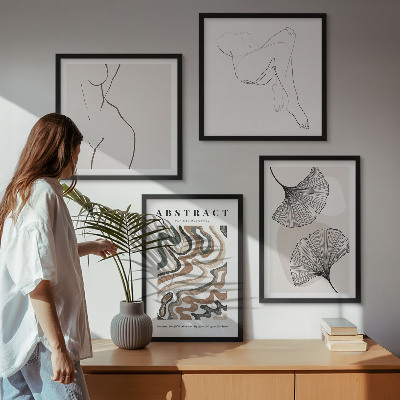 Wanddeko-set Abstrakte Boho-Blattformen