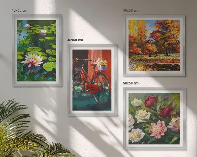 Wanddeko-Set mit Seerosen und Fahrradblumen