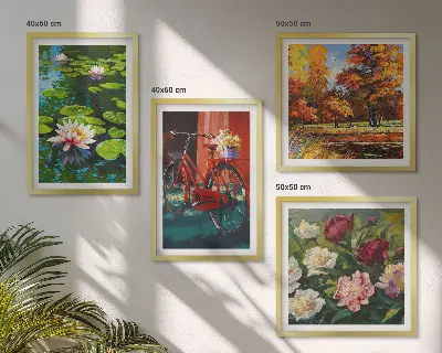 Wanddeko-Set mit Seerosen und Fahrradblumen