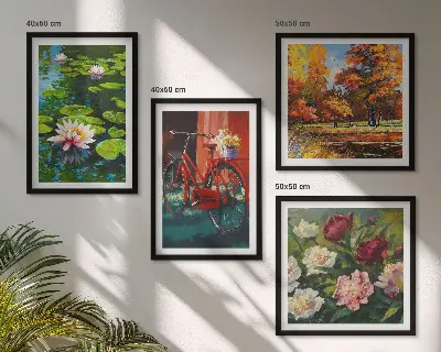Wanddeko-Set mit Seerosen und Fahrradblumen