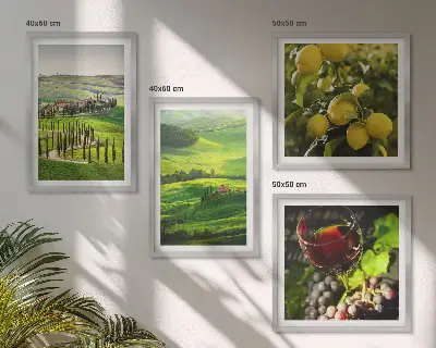 Italienische Landschaften Zitrushügel als gerahmtes Polyptychon