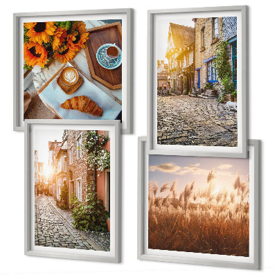 Wanddeko-set Charmante Straßen mit Kaffee