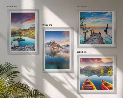 Wanddeko-Set Motiv Seen- und Berglandschaft