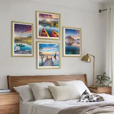 Wanddeko-Set Motiv Seen- und Berglandschaft