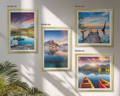 Wanddeko-Set Motiv Seen- und Berglandschaft