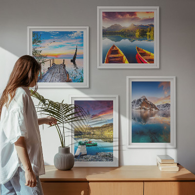 Wanddeko-set Seen- und Berglandschaft Łódź