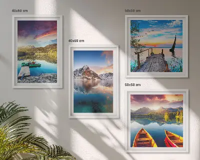 Wanddeko-Set Motiv Seen- und Berglandschaft