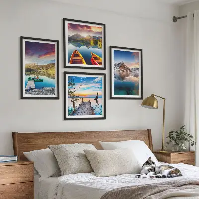 Wanddeko-Set Motiv Seen- und Berglandschaft