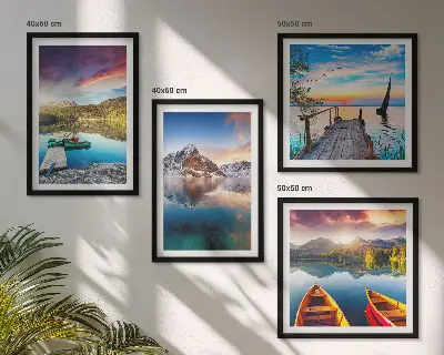 Wanddeko-Set Motiv Seen- und Berglandschaft