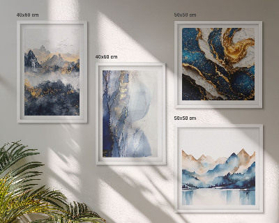 Wanddeko-set Blaue Berglandschaften
