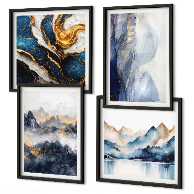 Wanddeko-set Blaue Berglandschaften