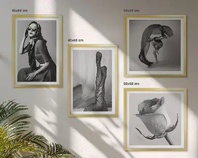 Stilvolle Porträts eleganter Frauen als gerahmtes Polyptychon