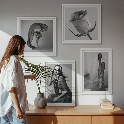 Polyptychon mit rahmen Stilvolle Porträts eleganter Frauen