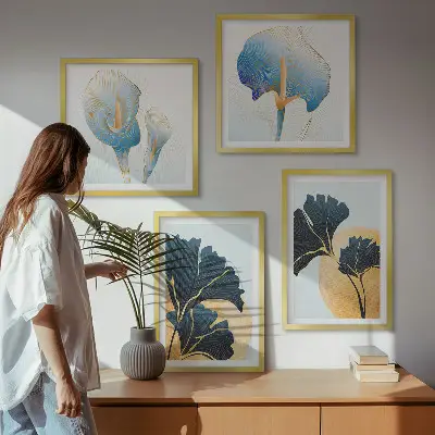 Zitronenweinporträt Kahlo als gerahmtes Polyptychon