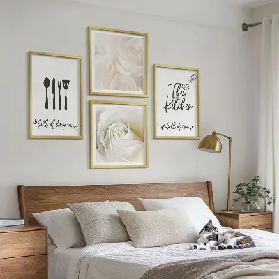 Wanddeko-Set mit geometrischen Mustern im Bauhaus-Stil