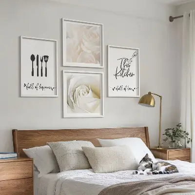 Wanddeko-Set mit geometrischen Mustern im Bauhaus-Stil