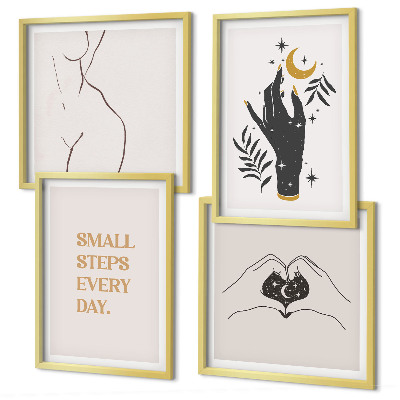 Polyptychon mit rahmen Minimalistische Boho-Illustrationen