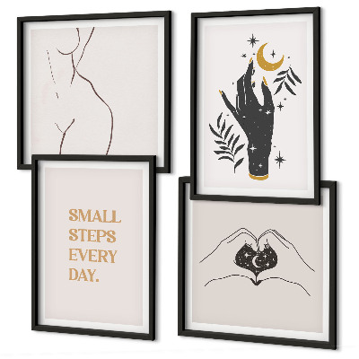 Polyptychon mit rahmen Minimalistische Boho-Illustrationen