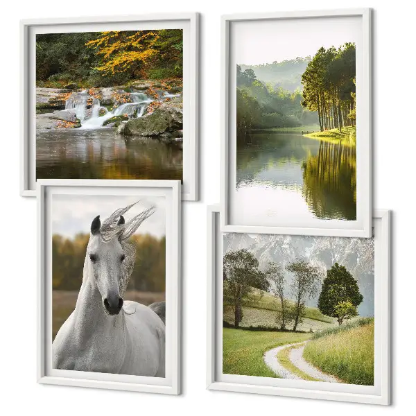 Natur des Flusses White Horses als gerahmtes Polyptychon