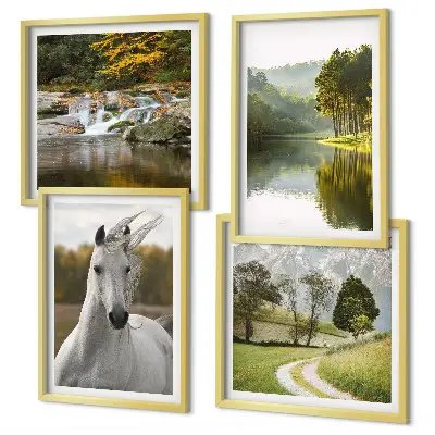Natur des Flusses White Horses als gerahmtes Polyptychon