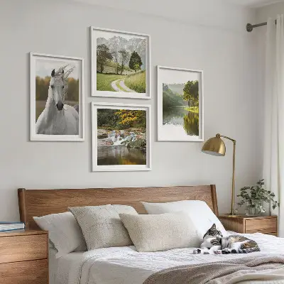 Natur des Flusses White Horses als gerahmtes Polyptychon