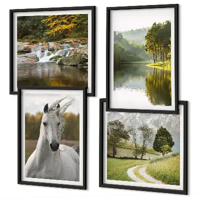 Natur des Flusses White Horses als gerahmtes Polyptychon