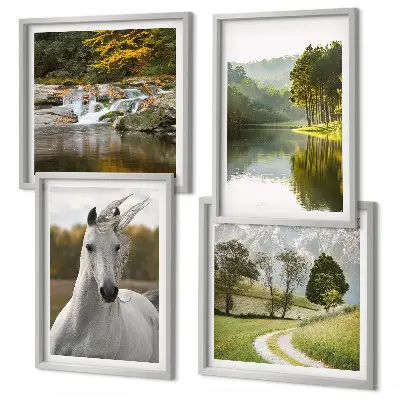 Natur des Flusses White Horses als gerahmtes Polyptychon