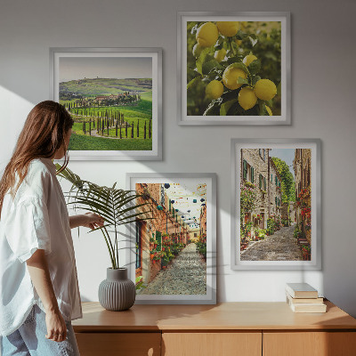 Wanddeko-set Bezaubernde Straßen voller Zitronenblüten