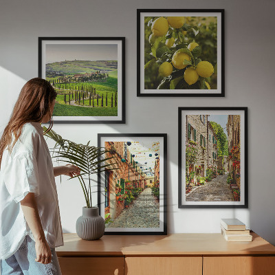 Wanddeko-set Bezaubernde Straßen voller Zitronenblüten