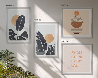 Wanddeko-set Pflanzenmuster große minimalistische Sonnen