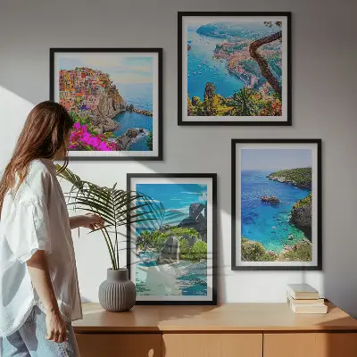 Wanddeko-Set Palmen am Meer mit blauem Wasser