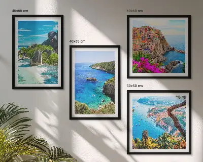 Wanddeko-Set Palmen am Meer mit blauem Wasser