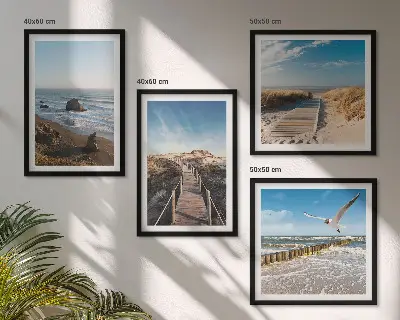 Strandwellen, Himmelsbrücke, Spaziergang als gerahmtes Polyptychon