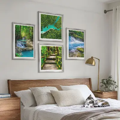 Wanddeko-Set Grüne Wälder und kristallklares Wasser