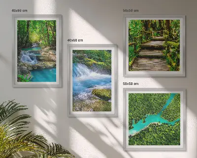 Wanddeko-Set Grüne Wälder und kristallklares Wasser