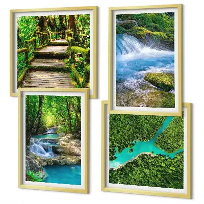 Wanddeko-Set Grüne Wälder und kristallklares Wasser