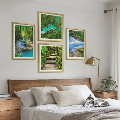 Wanddeko-Set Grüne Wälder und kristallklares Wasser