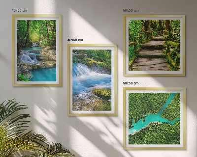Wanddeko-set Grüne Wälder, kristallklares Wasser