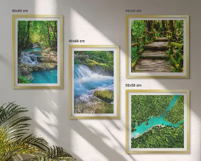 Wanddeko-Set Grüne Wälder und kristallklares Wasser