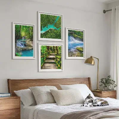 Wanddeko-Set Grüne Wälder und kristallklares Wasser