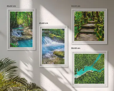 Wanddeko-Set Grüne Wälder und kristallklares Wasser
