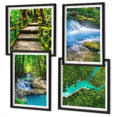 Wanddeko-Set Grüne Wälder und kristallklares Wasser