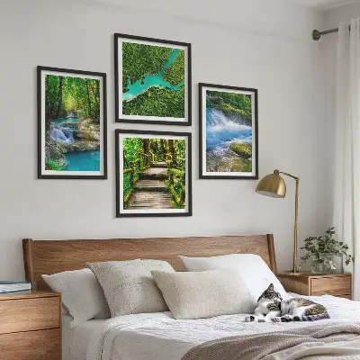 Wanddeko-Set Grüne Wälder und kristallklares Wasser