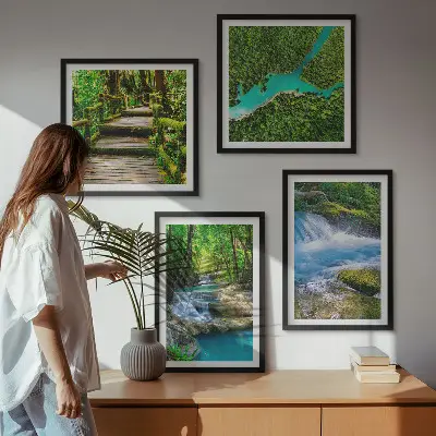 Wanddeko-Set Grüne Wälder und kristallklares Wasser